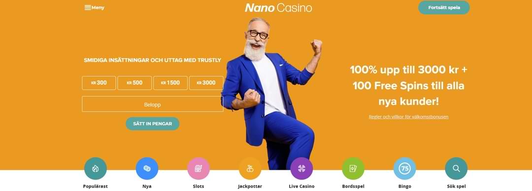 Nano Casino ulkoasu